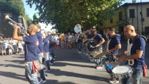 Brass band in Barga during the jazz festival in August